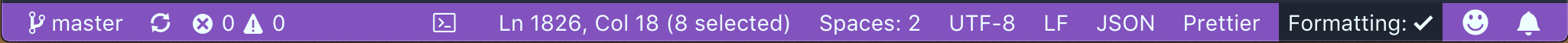 Use formatting toggle to switch prettier on and off with one click.